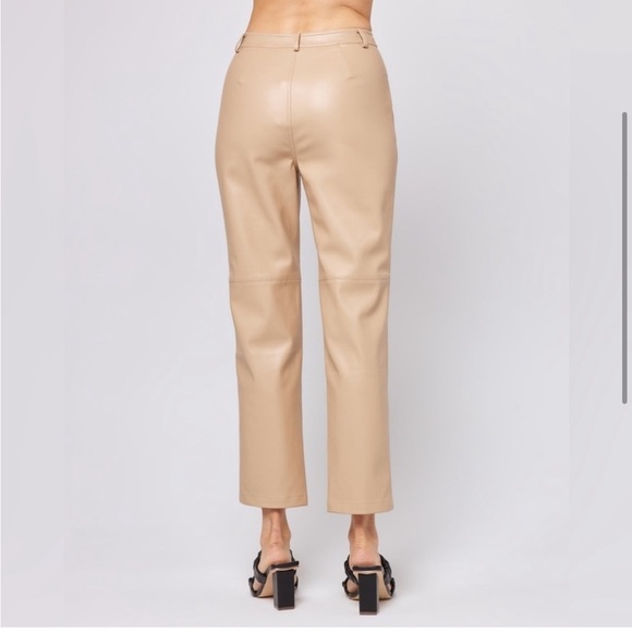 L*SPACE Quincey Faux Leather High Rise Pant Color Latte - Picture 3 of 9